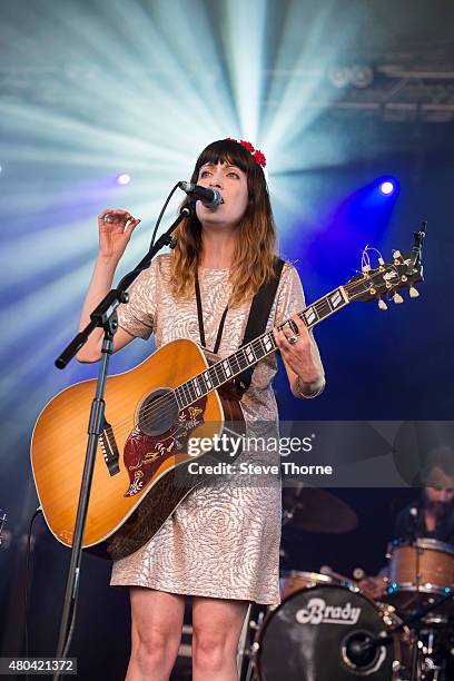 Sarah Howells of Paper Aeroplanes performs at Cornbury Festival at Great Tew Estate on July 11, 2015 in Oxford, United Kingdom.