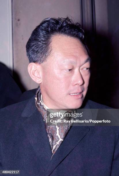 Lee Kuan Yew , Prime Minister of Singapore, in London, circa 1969.