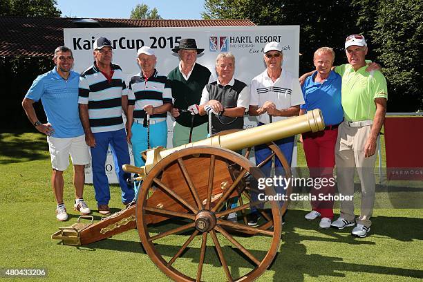 Ricco Gross, Sascha Hehn, Hans-Dieter Cleven, Alois Hartl, Karl Reyer, Franz Beckenbauer, Peter Angerer, Fritz Fischer during the Kaiser Cup 2015...