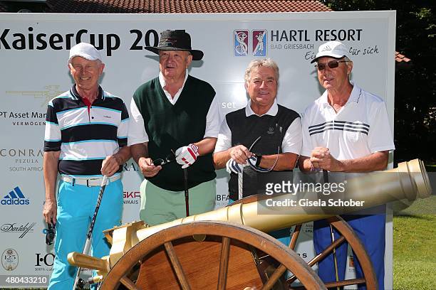 Hans-Dieter Cleven, Alois Hartl, Karl Reyer, Franz Beckenbauer during the Kaiser Cup 2015 golfcup and gala on July 11, 2015 in Bad Griesbach near...
