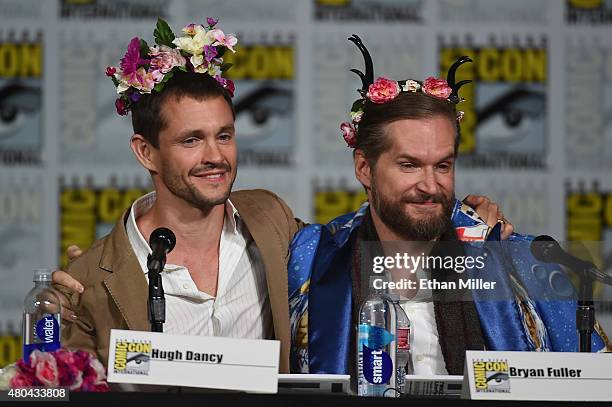 Actor Hugh Dancy and executive producer/creator Bryan Fuller attend the "Hannibal" Savor the Hunt panel during Comic-Con International 2015 at the...