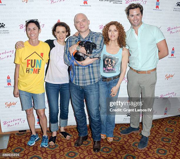 Michael Cerveris , Bernadette Peters and Andrew Rannells and the cast of Fun Home attend the 17th Annual Broadway Barks Animal Adoption Celebration...