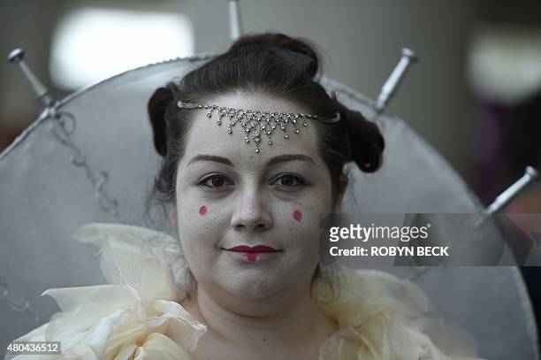Monserrat Medina portrays Queen Amidala from "Star Wars" on the third day of Comic Con International in San Diego, California, July 11, 2015. AFP...