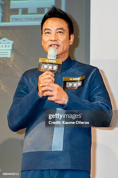 Simon Yan Actor Simon Yam of Hong Kong attends Two Thumbs Up Press Conference ...