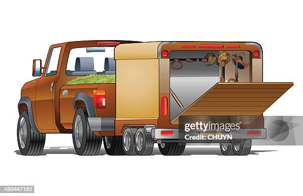 landscaping truck - weeding stock illustrations