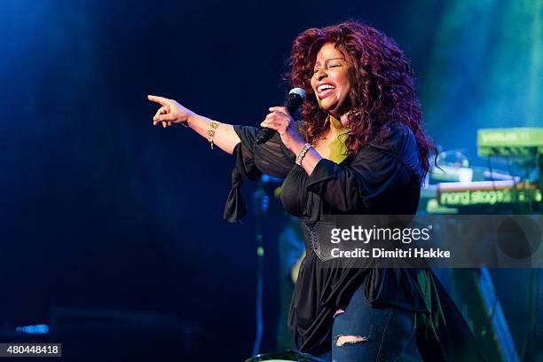 Chaka Khan performs on stage during day 2 of North Sea Jazz Festival at Port of Rotterdam on July 11, 2015 in Rotterdam, Netherlands.