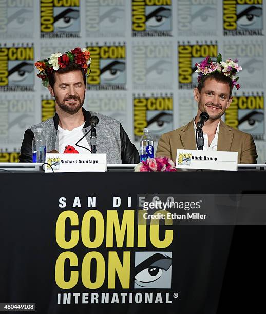 Actors Richard Armitage and Hugh Dancy attend the "Hannibal" Savor the Hunt panel during Comic-Con International 2015 at the San Diego Convention...