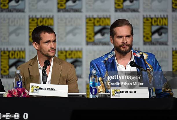 Actor Hugh Dancy and executive producer/creator Bryan Fuller speak onstage at the "Hannibal" Savor the Hunt panel during Comic-Con International 2015...