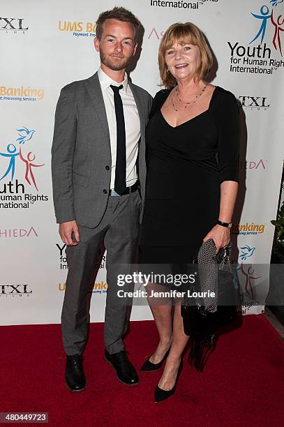 Actor Chris Masterson and Carol Masterson attend the Youth For Human Rights International Celebrity Benefit Event hosted at the Beso on March 24,...