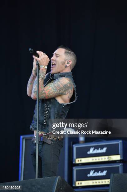 Frontman A. Jay Popoff of American pop punk group Lit performing live on the Zippo Encore Stage at Download Festival on June 16, 2013.