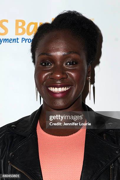 Actress Anniwaa Buachie attends the Youth For Human Rights International Celebrity Benefit Event hosted at the Beso on March 24, 2014 in Hollywood,...