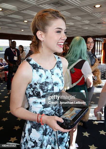 Actress Gatlin Green attends The Nintendo Lounge on the TV Guide Magazine yacht during Comic-Con International 2015 on July 11, 2015 in San Diego,...