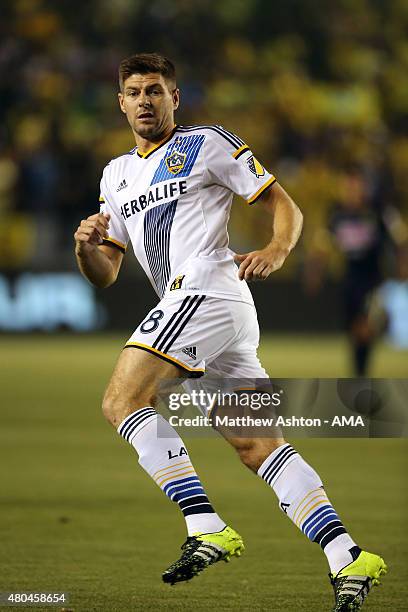 Steven Gerrard of LA Galaxy on his debut during the International Champions Cup match between Club America and LA Galaxy at StubHub Center on July...