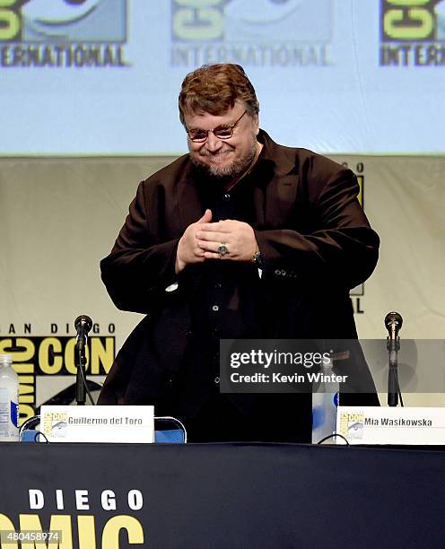 Director Guillermo del Toro appears onstage at the Legendary Pictures panel during Comic-Con International 2015 the at the San Diego Convention...