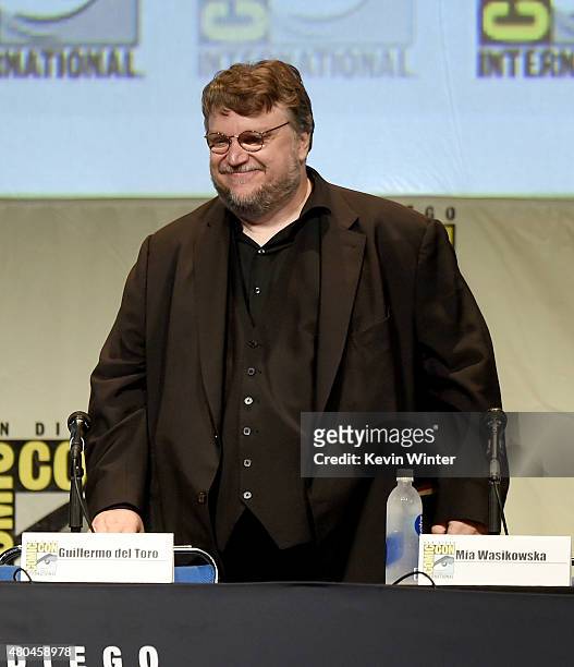 Director Guillermo del Toro appears onstage at the Legendary Pictures panel during Comic-Con International 2015 the at the San Diego Convention...