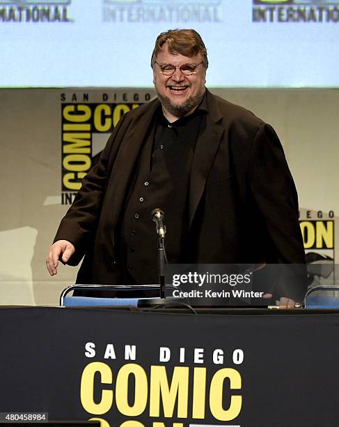 Director Guillermo del Toro appears onstage at the Legendary Pictures panel during Comic-Con International 2015 the at the San Diego Convention...