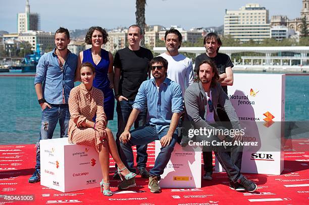 Spanish actors Elio Gonzalez, Lucia Alvarez, director David Marques, Enrique Arce, Juan Codina, Megan Montaner, Hugo Silva and Hector Montoliu attend...