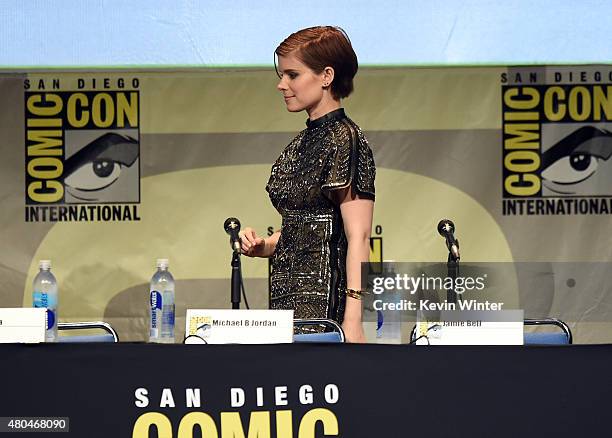 Kate Mara speaks onstage at the 20th Century FOX panel during Comic-Con International 2015 at the San Diego Convention Center on July 11, 2015 in San...