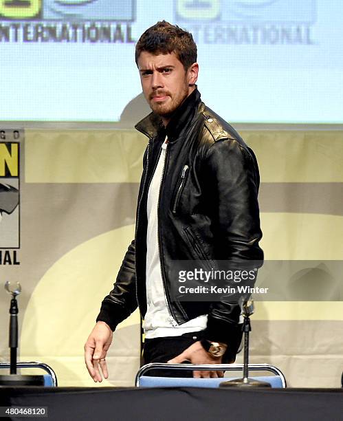 Toby Kebbell speaks onstage at the 20th Century FOX panel during Comic-Con International 2015 at the San Diego Convention Center on July 11, 2015 in...