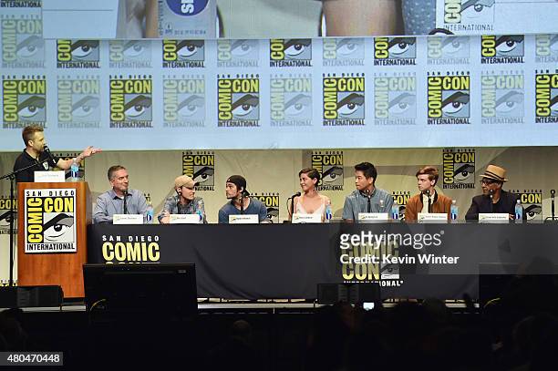 Cast of "Maze Runner: The Scorch Trials" speak onstage at the 20th Century FOX panel during Comic-Con International 2015 at the San Diego Convention...