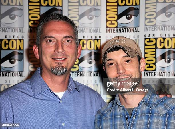 Writer James Dashner and director Wes Ball attend the 20th Century FOX panel during Comic-Con International 2015 at the San Diego Convention Center...