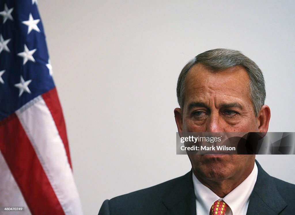 House GOP Leaders Address The Press After Party Conference Meeting