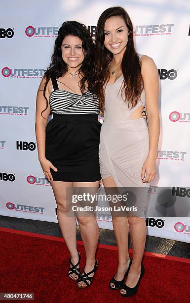 YouTube personalities Bria Kam and Chrissy Chambers attend the premiere of "Jenny's Wedding" at the 2015 Outfest Los Angeles LGBT Film Festival at...