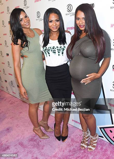 Reality T.V. Actress Lizzie Milian, Singer/Songwriter Christina Milian and Reality T.V. Actress Danielle Milian pose for portrait at 4th Annual...