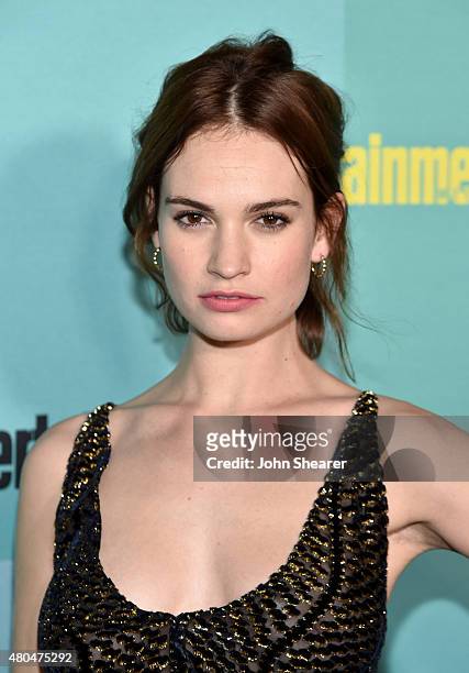 Actress Lily James attends Entertainment Weekly's Annual Comic-Con Party in celebration of Comic-Con 2015 at FLOAT at The Hard Rock Hotel on July 11,...