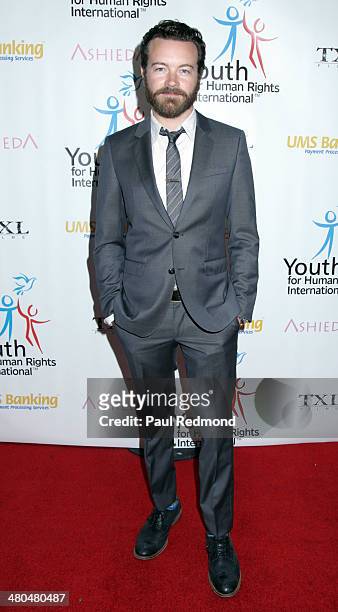 Actor Danny Masterson arriving at the Youth For Human Rights International Celebrity Benefit Event at Beso on March 24, 2014 in Hollywood, California.