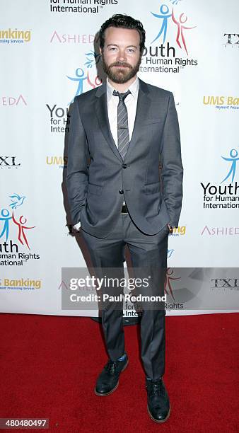 Actor Danny Masterson arriving at the Youth For Human Rights International Celebrity Benefit Event at Beso on March 24, 2014 in Hollywood, California.