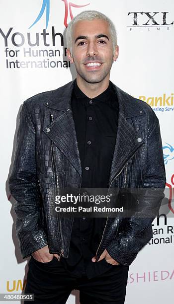 Photographer Angelo Kritikos arriving at the Youth For Human Rights International Celebrity Benefit Event at Beso on March 24, 2014 in Hollywood,...