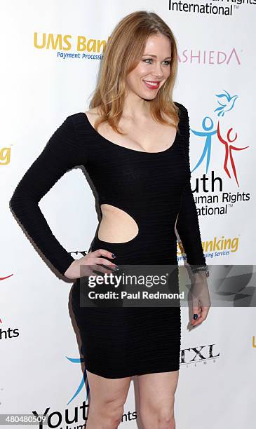 Actress Maitland Ward arriving at the Youth For Human Rights International Celebrity Benefit Event at Beso on March 24, 2014 in Hollywood, California.