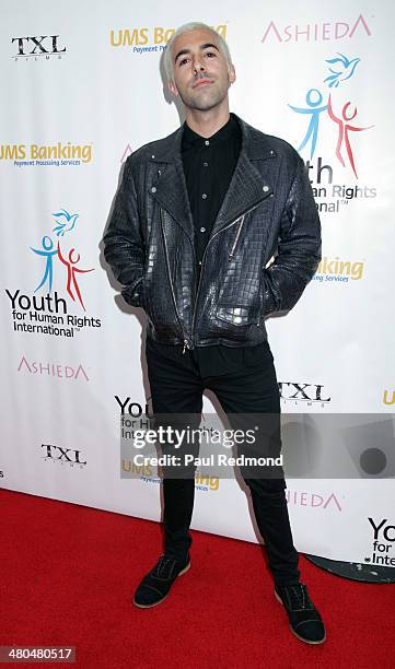 Photographer Angelo Kritikos arriving at the Youth For Human Rights International Celebrity Benefit Event at Beso on March 24, 2014 in Hollywood,...