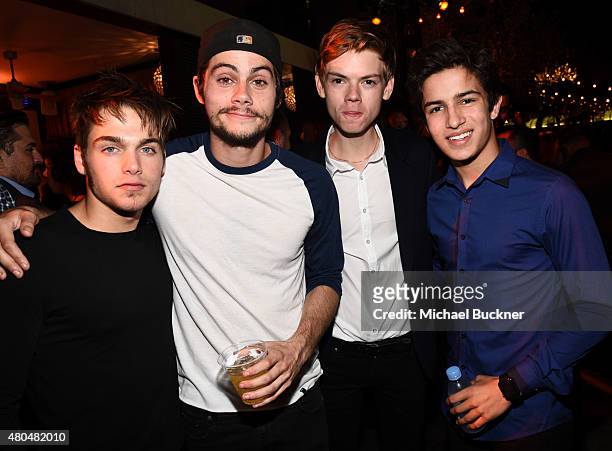 Actors Dylan Sprayberry, Dylan O'Brien, Thomas Brodie-Sangster and Aramis Knight attend Entertainment Weekly's Comic-Con 2015 Party sponsored by HBO,...