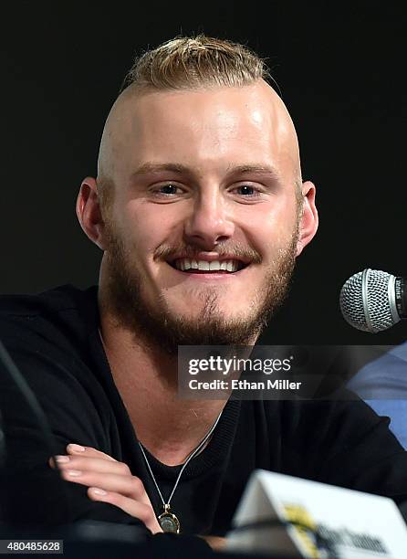 Actor Alexander Ludwig attends a panel for the History series "Vikings" during Comic-Con International 2015 at the San Diego Convention Center on...