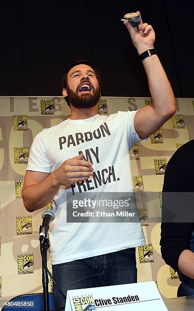 Actor Clive Standen attends a panel for the History series "Vikings" during Comic-Con International 2015 at the San Diego Convention Center on July...