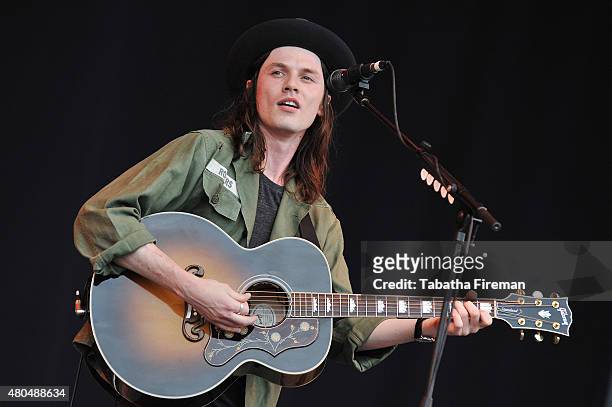 James Bay performs on the Pyramid stage on Day 1 of the Glastonbury Festival at Worthy Farm, Pilton on June 26, 2015 in Glastonbury, England.