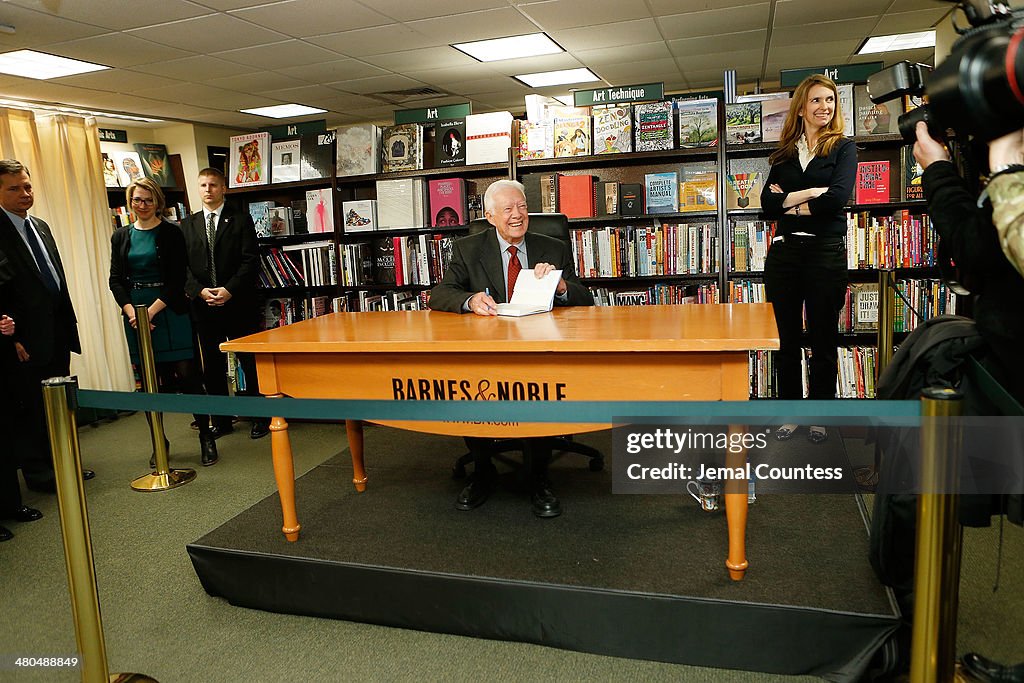 Jimmy Carter Signs Copies Of "A Call To Action Women, Religion, Violence, And Power"