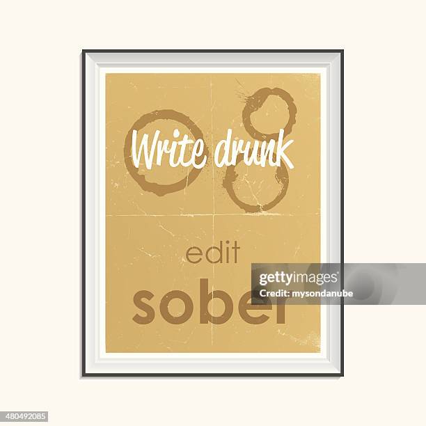 motivational quote poster from ernest hemingway - ernest hemingway stock illustrations