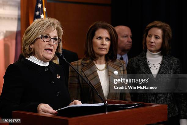 Rep. Diane Black speaks during a news conference at the U.S. Capitol following oral arguments at the Supreme Court on issues surrounding the...