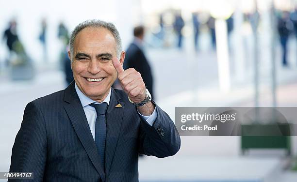 Vice President of Brazil Michel Temer departs at the conclusion of the 2014 Nuclear Security Summit on March 25, 2014 in The Hague, Netherlands....