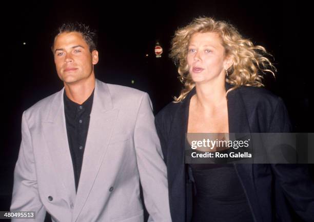 Actor Rob Lowe and girlfriend Sheryl Berkoff attend the "Wild at Heart" Universal City Premiere on August 13, 1990 at the Cineplex Odeon Universal...