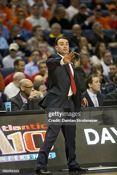 Playoffs: Dayton head coach Archie Miller on sidelines during game vs Ohio State at First Niagara Center. Buffalo, NY 3/20/2014 CREDIT: Damian...