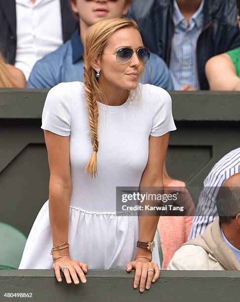 Jelena Djokovic attends day 13 of the Wimbledon Tennis Championships at Wimbledon on July 12, 2015 in London, England.