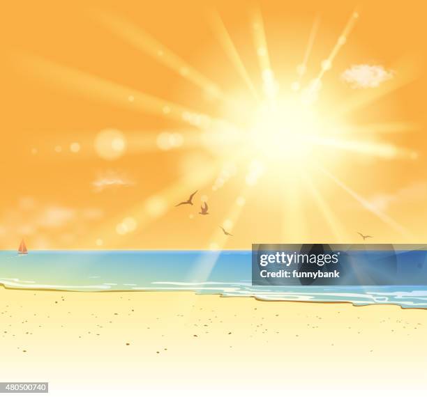 blank coastline - heat advisory stock illustrations