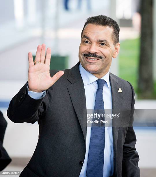 Ronald Noble, secretary-general of INTERPOL departs at the conclusion of the 2014 Nuclear Security Summit on March 25, 2014 in The Hague,...