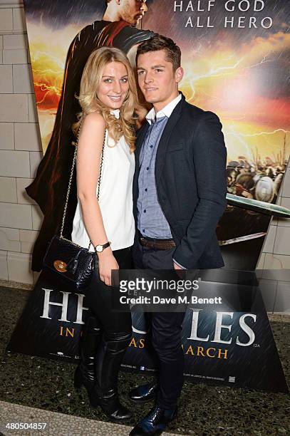 Olivia Newman-Young and Jace Moody attend a VIP screening of "The Legend Of Hercules" at The Courthouse Hotel on March 25, 2014 in London, England.