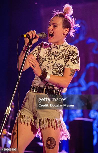 Rubblebucket performs during the Green River Festival 2015 at Greenfield Community College on July 11, 2015 in Greenfield, Massachusetts.