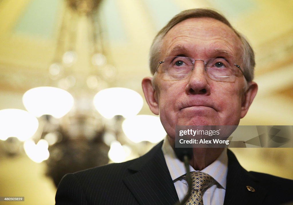 Senate Democrats Speak To The Media After Their Weekly Policy Luncheon